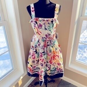 VINCE CAMUTO | Floral Tie Front Midi Dress